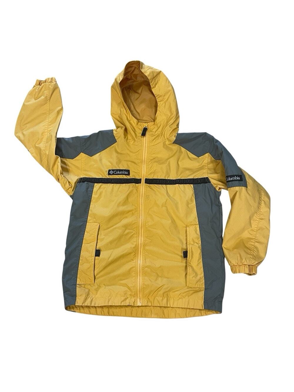 Columbia Youth Windbreaker Jacket in Yellow Size Medium 10/12 -Outdoor School